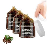 Morocco Black Beldi Soap with Argan and Rose - African Exfoliating Body Scrub Bar,Moroccan Black Soap Hammam,Blacks Soaps Dispenser Bathroom, Natural and Suitable for All Skin Types (3)