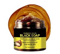 Morocco Black Soap-Black African Soap,Bath Soap for Women&Men,Morocco Body Scrub,Handmade Soft Soaps,Deep Cleaning For Whole Body,Bath Cream Paste,Skin-Soften,Moisturising Moroccan Soaps
