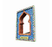 Morocco Carving 3D Souvenir Fridge Magnet with Mirror Gift,Handmade Home & Kitchen Decoration Morocco Refrigerator Magnet Collection