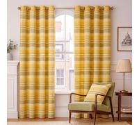 Morocco Cotton Ribbed Striped Curtains Ready Made - 9 Colours Available