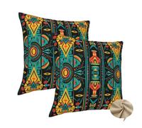Morocco Cushion Covers 12x12 Inch/30x30 cm Set of 2, Square Ethnic Cushions for Bed Home Decor, Soft Pillow Covers Lumbar Cushions Covers Sofa Cushions Decorative Pillows for Bedroom Decor Gifts -J300