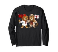 Morocco England UK Flag Moroccan British English Roots Long Sleeve T-Shirt