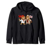 Morocco England UK Flag Moroccan British English Roots Zip Hoodie