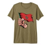 Morocco Flag Fist Hand Graphic Moroccan Heritage Premium T-Shirt