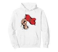 Morocco Flag Fist Hand Graphic Moroccan Heritage Pullover Hoodie
