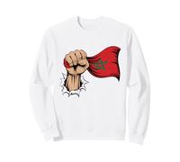 Morocco Flag Fist Hand Graphic Moroccan Heritage Sweatshirt
