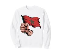 Morocco Flag Fist Hand Graphic Moroccan Heritage Sweatshirt