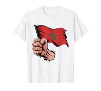Morocco Flag Fist Hand Graphic Moroccan Heritage T-Shirt