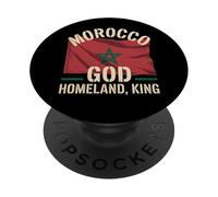 Morocco Flag God Homeland King National Pride Heritage PopSockets Adhesive PopGrip