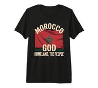 Morocco Flag God Homeland The People National Pride Heritage Premium T-Shirt