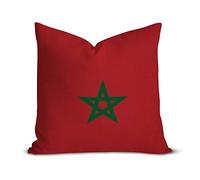 Morocco Flag Lumbar Pillow Cover 14 x 14 Inch, Square Cotton Linen Patriotic Cushion Covers, Decorative Throw Pillow Case Protector with Hidden Zipper for Sofa Couch Bedroom Home