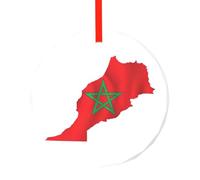 Morocco Flag Map Christmas Tree Set With Ornaments,Ornament Gift Decor For New Year Door Wall Decor