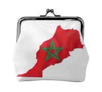 Morocco Flag Map print Coin Purse Small Change Purse Card Holder Coin Pouch Small Wallet for Women and Men, Black, One Size, Vintage