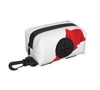 Morocco Flag Map print Dog Poop Bag Holder Doggie Waste Bag Dispenser Small Doggy Zipper Pouch with Carabiner Clip