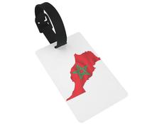 Morocco Flag Map Print Luggage Tag for Suitcases Cute Waterproof and Reusable Travel Bag Backpack Tags Gifts