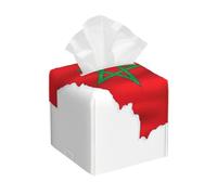 Morocco Flag Map Print Tissue Box Cover, Leather Tissue Holder Decorative Tissue Box Holder For Kitchen, Bathroom