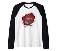 Morocco Flag Men Women Kids Dima Maghreb Raglan Baseball Tee