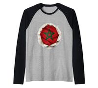 Morocco Flag Men Women Kids Dima Maghreb Raglan Baseball Tee