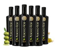 Morocco Gold New Harvest Olive Oil Extra Virgin - Polyphenol Rich 606mg/kg - Pure & 100% Natural with 4 Years Shelf life - Fresh Harvest Cold Pressed EVOO - (6 Bottles For The Price of 5) 500ml