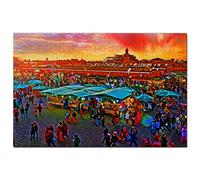 Morocco Jigsaw Puzzle 1000 Piece Morocco Marrakech Souk Puzzle Game Artwork Travel Souvenir 52x38cm