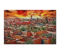 Morocco Jigsaw Puzzle 1000 Piece Morocco Medina Of Marrakech Puzzle Game Artwork Travel Souvenir Wooden