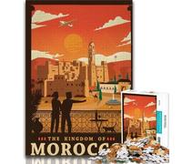 Morocco Jigsaw Puzzles 1000 Pieces for Adults Teens,Toys Educational Games Stress Relieving Suitable for Desktop Decoration 38x26cm
