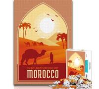 Morocco JigsawPuzzle 1000 Pieces for Teenagers,Brain Teaser Game Wall Decoration Unique Birthday And Xmas Gifts 38x26cm