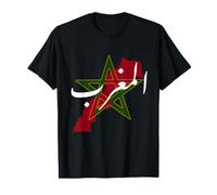 Morocco Moroccan Pride Flag Map Arabic T-Shirt
