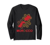 Morocco Moroccan Pride Flag Map Lover Long Sleeve T-Shirt