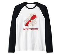 Morocco Moroccan Pride Flag Map Lover Raglan Baseball Tee