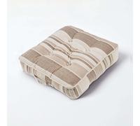 Homescapes Morocco Striped Cotton Floor Cushion Beige