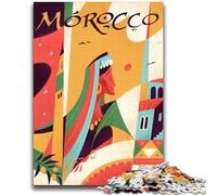 Morocco Travel Poster 1000 Piece Jigsaw Puzzle for Adults Teens, Suitable for Ages 14 And Up Wall Decoration Christmas Birthday Gift 2000pcs (70x100cm)