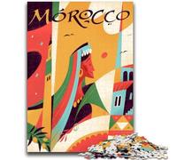 Morocco Travel Poster 1000 Pieces Jigsaw Puzzle for Adults& Teens, for 14+ Train Your Brain And Your Hands Christmas Game Gifts 1000pcs (26x38cm)