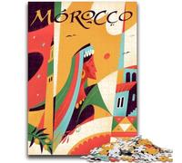 Morocco Travel Poster 1000 Pieces Jigsaw Puzzles for Adults And Teens, for 14+ Train Your Brain And Your Hands Christmas Game Gifts 1000pcs (50x75cm)
