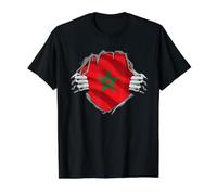 Morocco Tshirt Moroccan Flag Morocco Roots Heritage Citizen Value Graphic T-Shirt, Men, Black, M