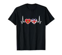 Morocco UK Heartbeat Flag British Moroccan T-Shirt
