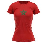 Morocco Womens T Shirt Africa Football Nation Moroccan Supporters Tee, M, Red