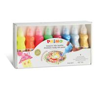 Morocolor PRIMO, Tempera to paint 8 washable tempera colors for children (4 fluo + 4 metallized) tempera colors in the bottle 50 ml measuring spout bright colors Made in Italy