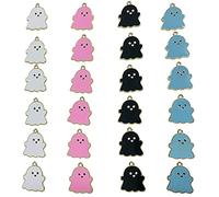 Morofme 24pcs Halloween Charms Ghost Pendants Charms Skull Charms Halloween Enamel Charms Bulk for Jewelry Making DIY Necklace Bracelet Earring Supplies Accessories Mini Halloween Ornaments