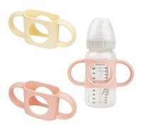 Morofme Baby Bottle Handles Compatible with Dr Brown 2pcs Silicone Transitional Sippy Cup Handle Handle for Wide-Neck Baby Bottles Non-Slip Easy Grip Handles