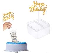 Morofme Cake Money Maker Kit - Money Pulling Cake Mold With Happy Birthday Topper and Dispenser Box for Graduation Birtdahy Party Decoration