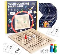 Morofme Wooden Montessori Multiplication Board Game, 1x1 Maths Games，Multiplication Wooden Montessori Toys with Chessboard Table, Dice, 100PCS Flash Cards, Educational Game for Boys Girls Learning Toy