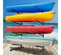 Morohope Outdoor Kayak Storage Rack Freestanding Sup Rack Kayak Stand Freestanding Storage Rack for Kayak Canoe Boat Paddle Board SUP Surfboard for Indoor Outdoor Garage, Shed, Dock, 4 Levels