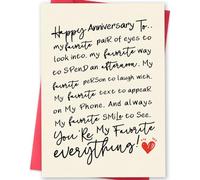 MOROLURU Romantic Anniversary Card for Husband Wife Boyfriend Girlfriend, You’re My Favorite Everything Love Card, Sweet Anniversary Card Gifts with Envelope, 8 x 5.3 Inch