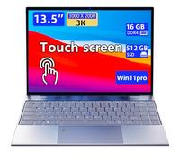 Morostron 13.5-inch Portable Touchscreen Laptop, (16GB RAM, 512GB SSD), 3K (3000×2000) IPS, Celeron N95 Processor up to 3.4 GHz, Backlit Keyboard, Fingerprint Unlocking, Win 11 Pro