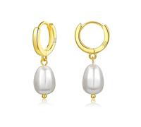 MOROTOLE Baroque Pearl Earrings 925 Sterling Silver Pearl Earrings for Women Handpicked Baroque Pearls Dangle Earrings 17k Gold Plated Irregular White Dangle Vintage Huggie for Women