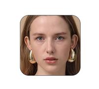 MOROTOLE Extra Large Earring Dupes, Hypoallergenic Chunky Gold Hoops Lightweight Waterdrop Earrings Trendy Teardrop Earrings for Women Gift