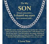 MOROTOLE To My Son Cuban Chain Graduation Gift for Him Silver Chain Mens Birthday Gifts for Him