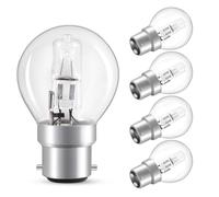 Morotty BC B22 28W Golf Ball Bulbs Dimmable Warm White 2700K, G45 Classic Mini Globe b22 Large Bayonet Cap Light Bulb, 340LM AC 220-240V, B22 Decorative Light Bulb for Ceiling Fans Chandelier, 5 Pack
