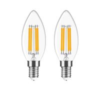 Morotty E14 LED Candle Light Bulbs,4W 470lm Warm White 2700K with C35 Small Screw Candle Light Bulb, Non Dimmable - Pack of 2